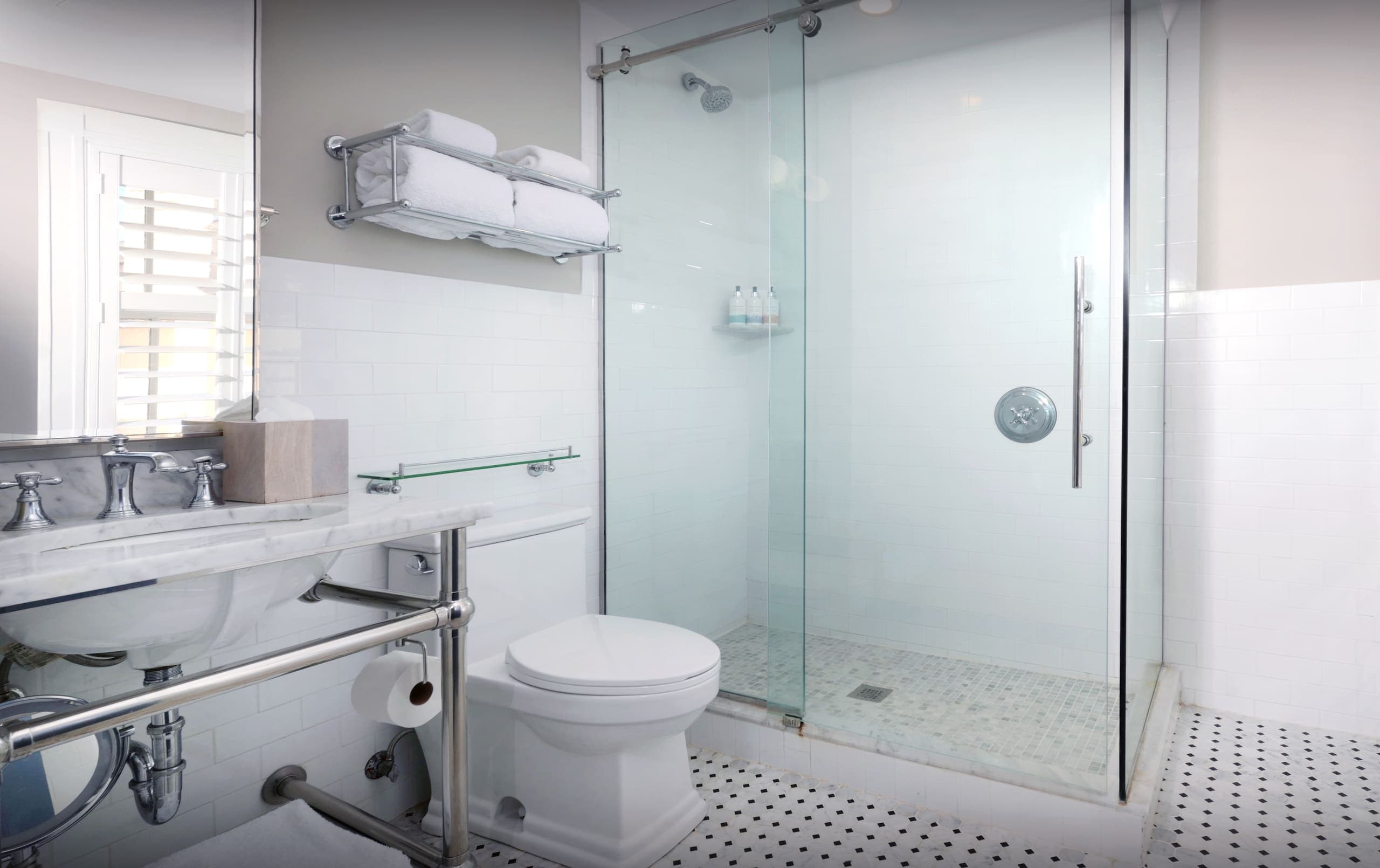 A Clubhouse Bathroom with all the standard needs