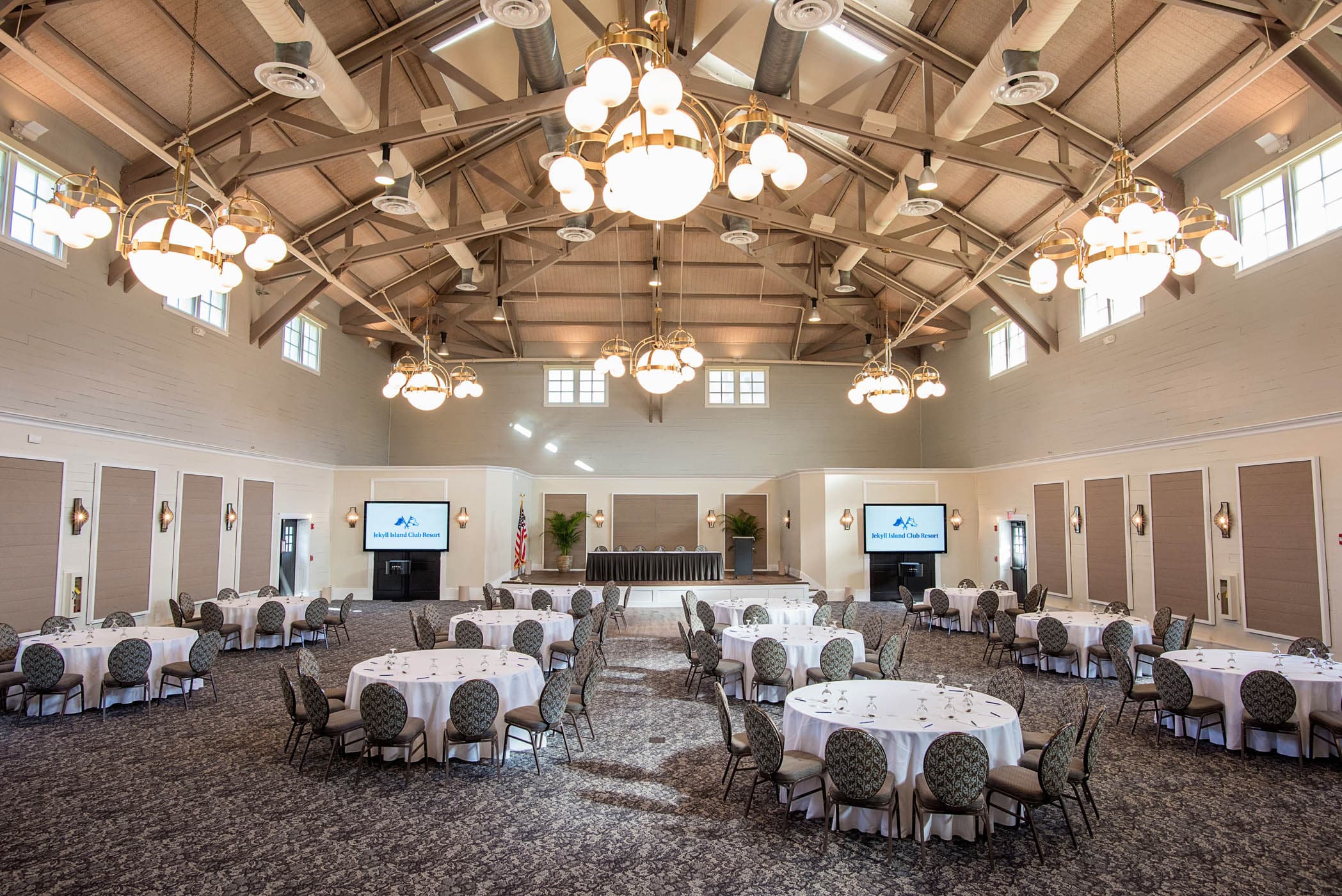 Morgan Center Ballroom set up for a function