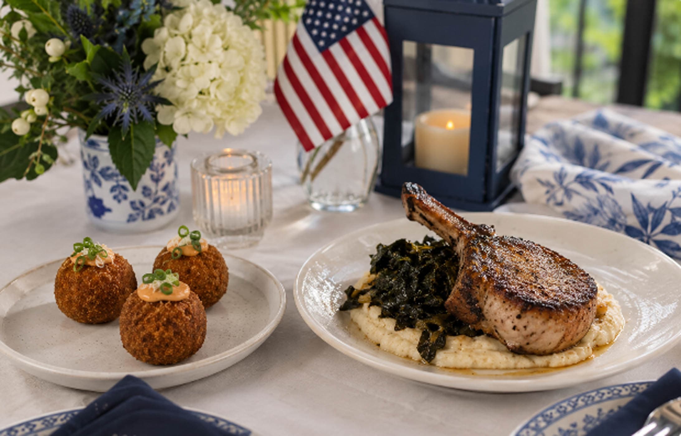 Two beautiful dishes at a Jekyll restaurant