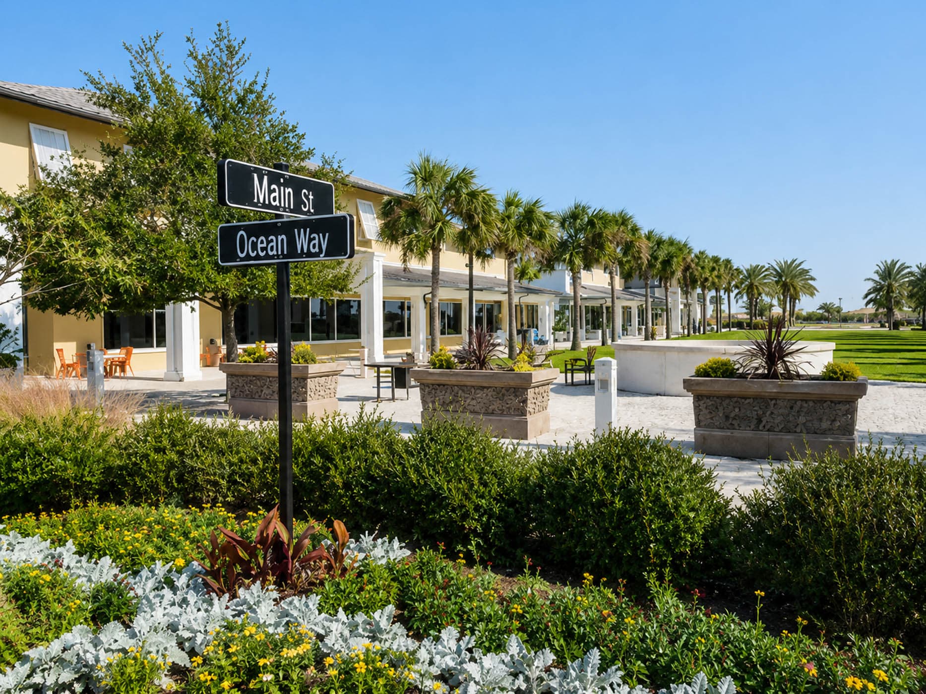 The exterior of Beach Village Shops