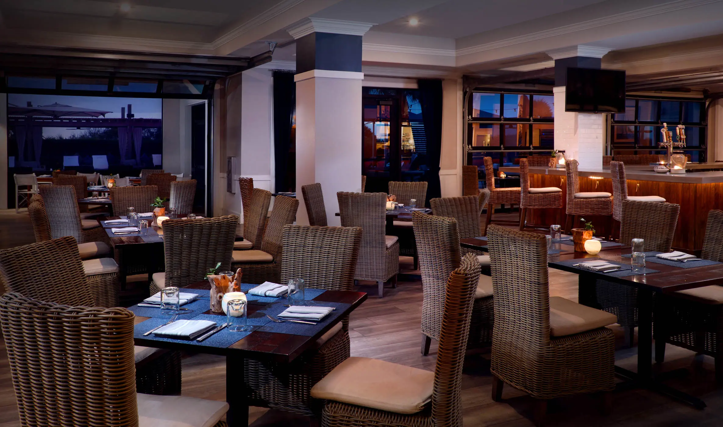 Eighty Ocean Kitchen & Bar set up for service at JICR