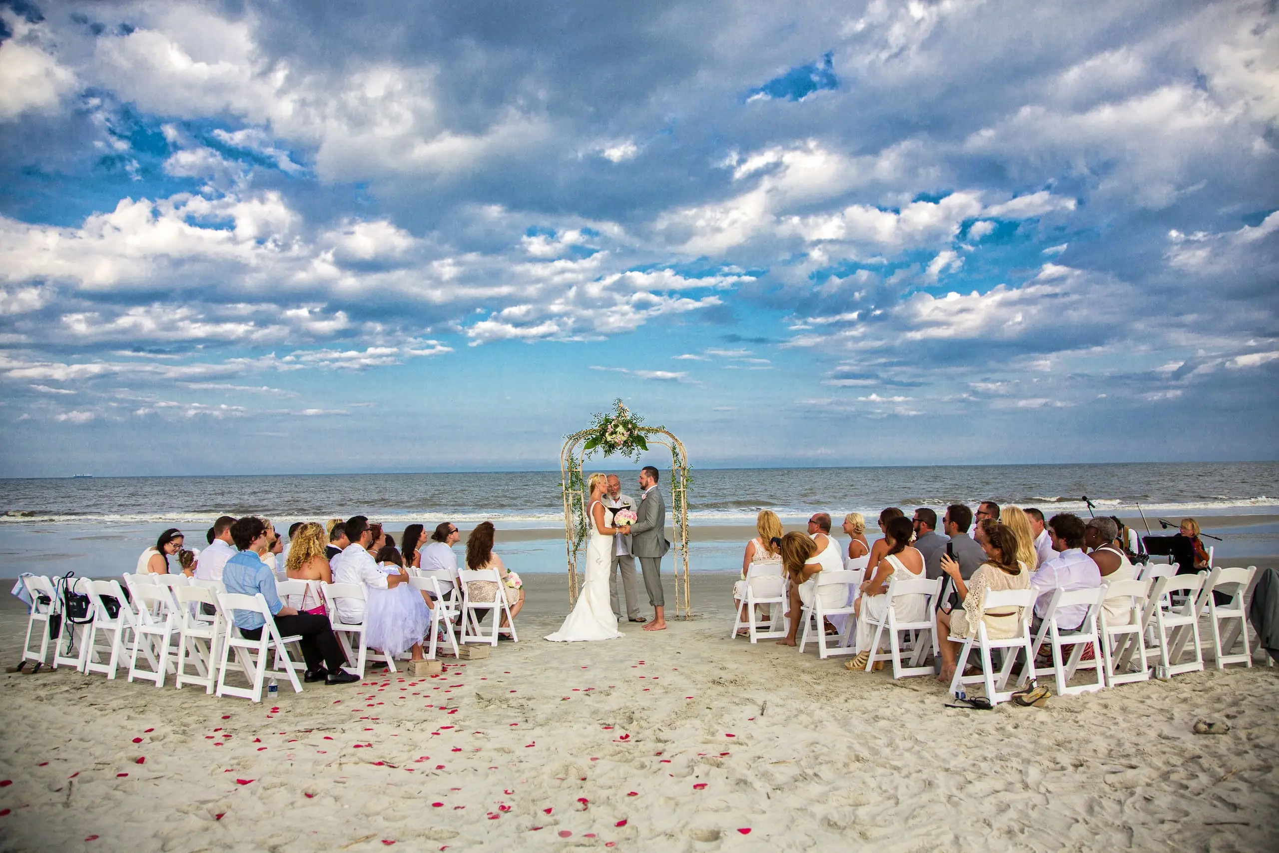 a couple getting married on the beach