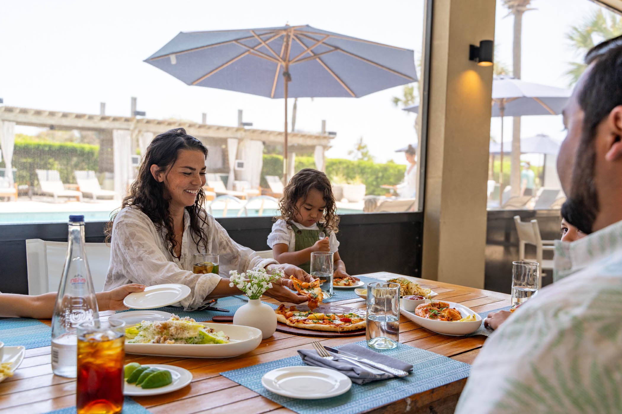 A family having food at JICR