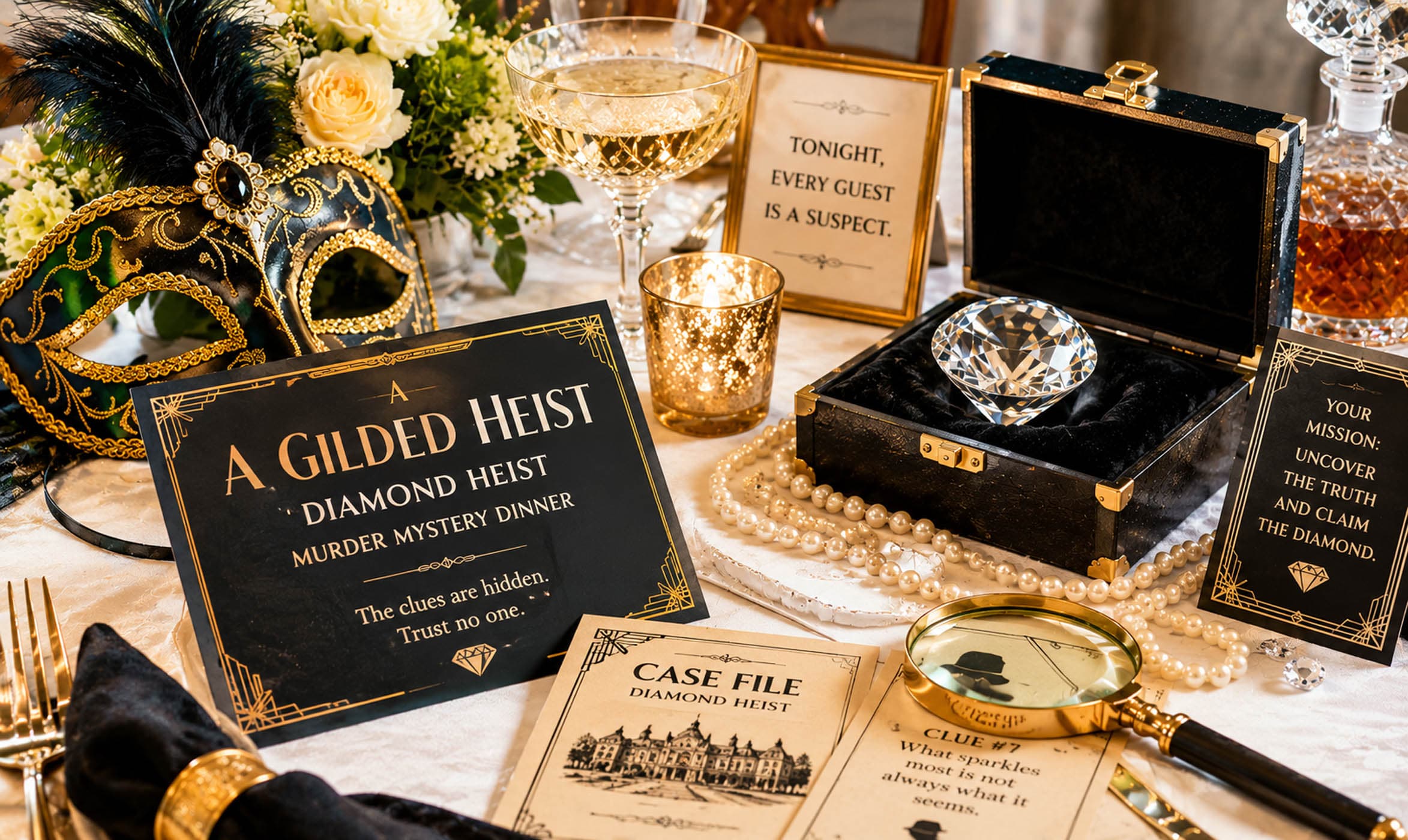 Diamond Heist table set up for the event