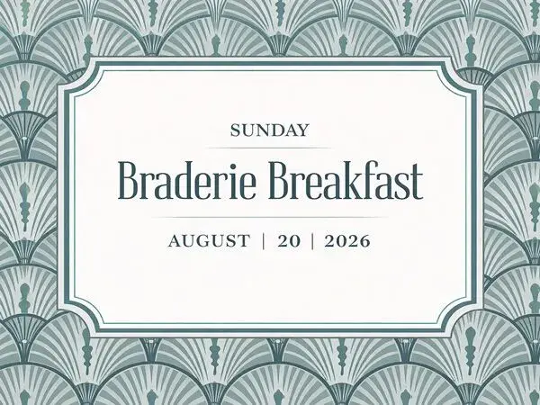 Braderie Breakfast invite graphic card