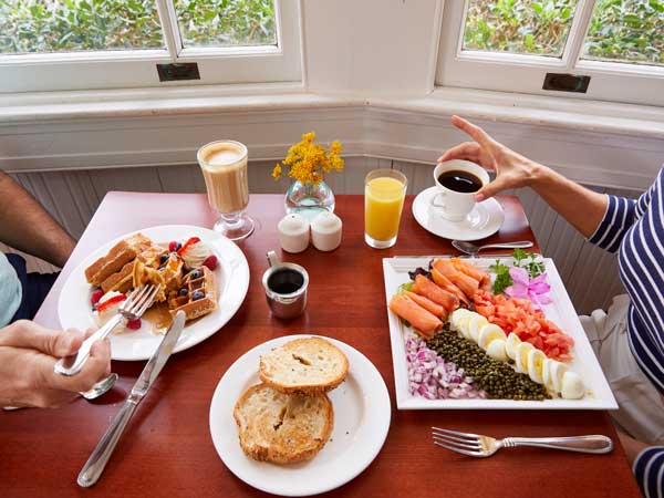 Table With Breakfast Food.