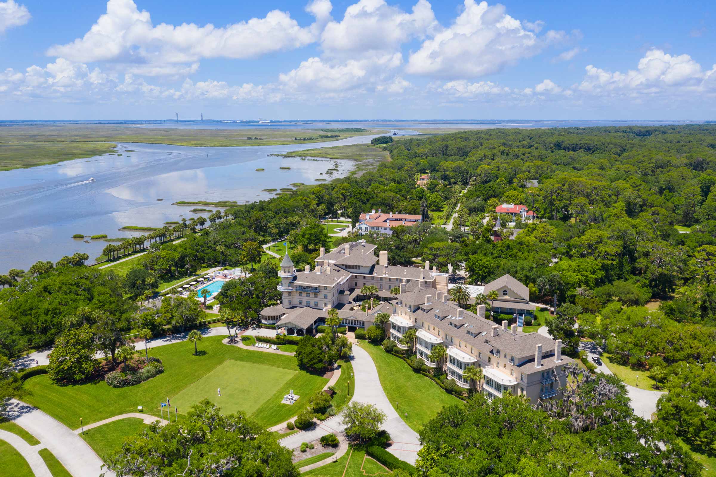 Aerial View Of Jekyll Island Club.