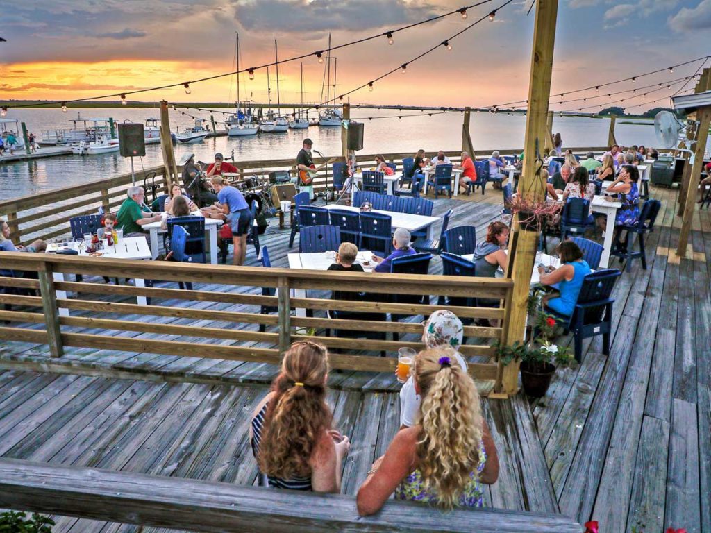 Outdoor Seating At Wharf Restaurant.