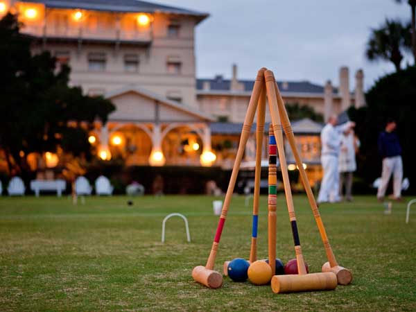 Croquet Mallets And Balls.