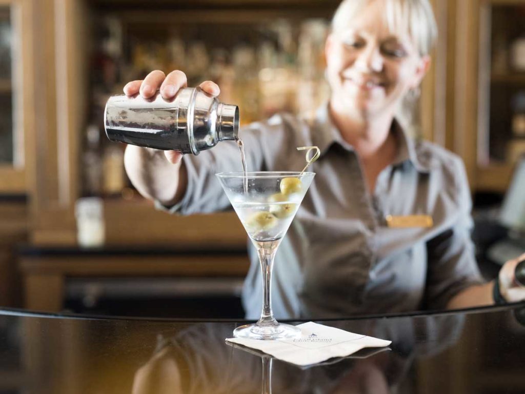 Bartender Pouring A Martini.