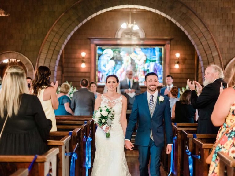 Ali And Patrick Walking Down The Aisle.