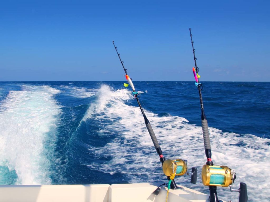 Deep Sea Fishing Boat And Poles.
