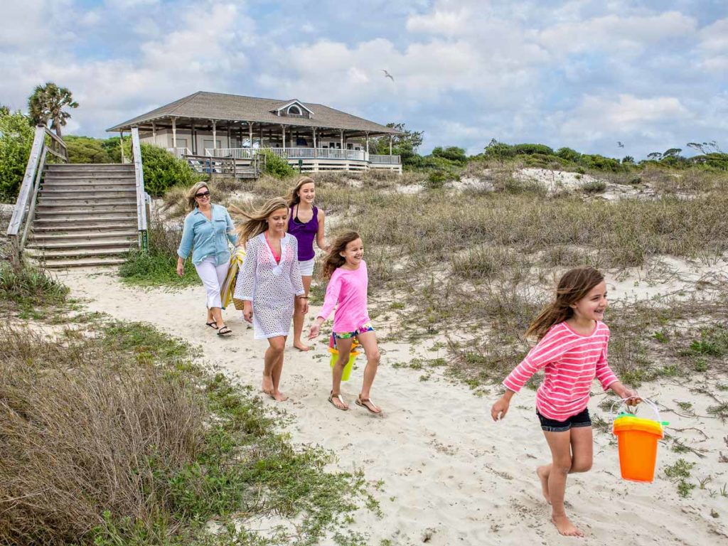 Family Going To The Beach.