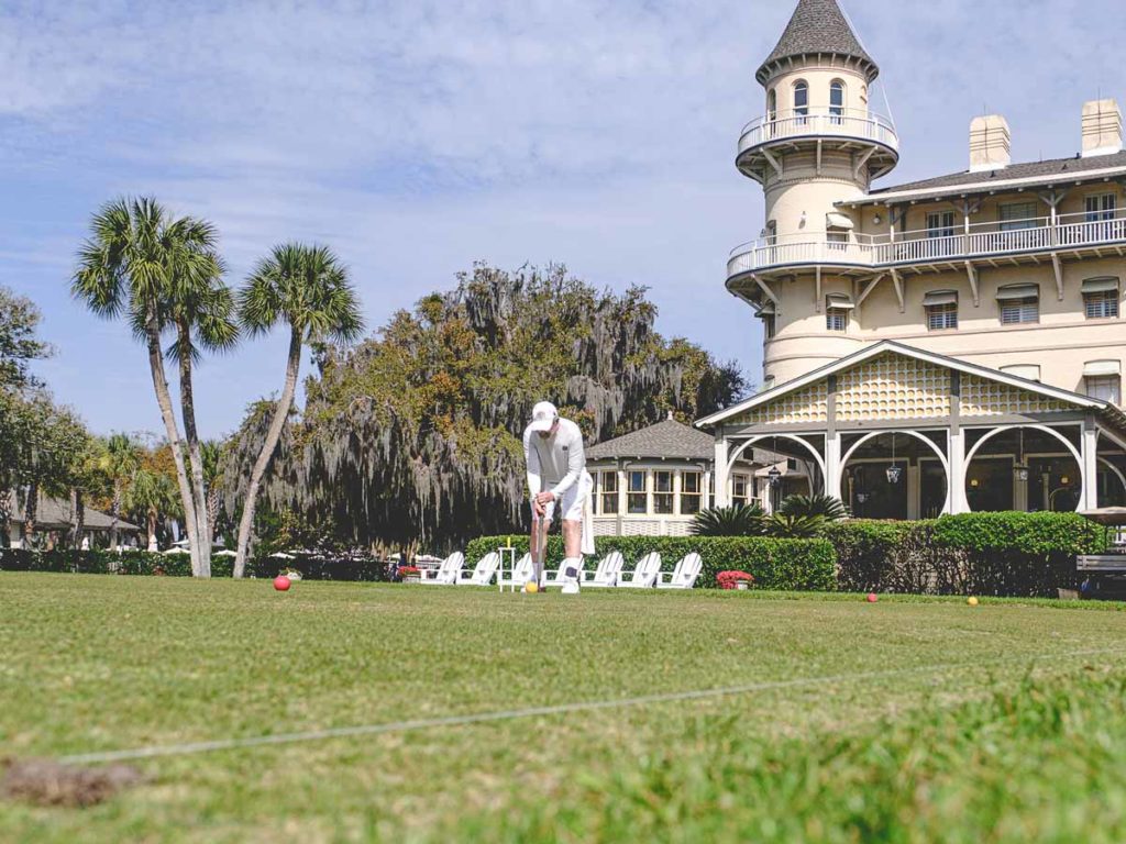 Someone Playing Croquet.