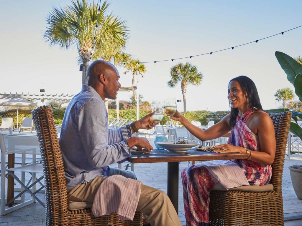 Couple Dining Outside.